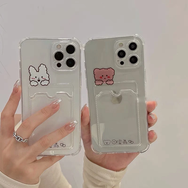 Чехол-накладка для iPhone 11 12 13 Pro XS Max X XR SE 7 8 Plus с изображением милого корейского