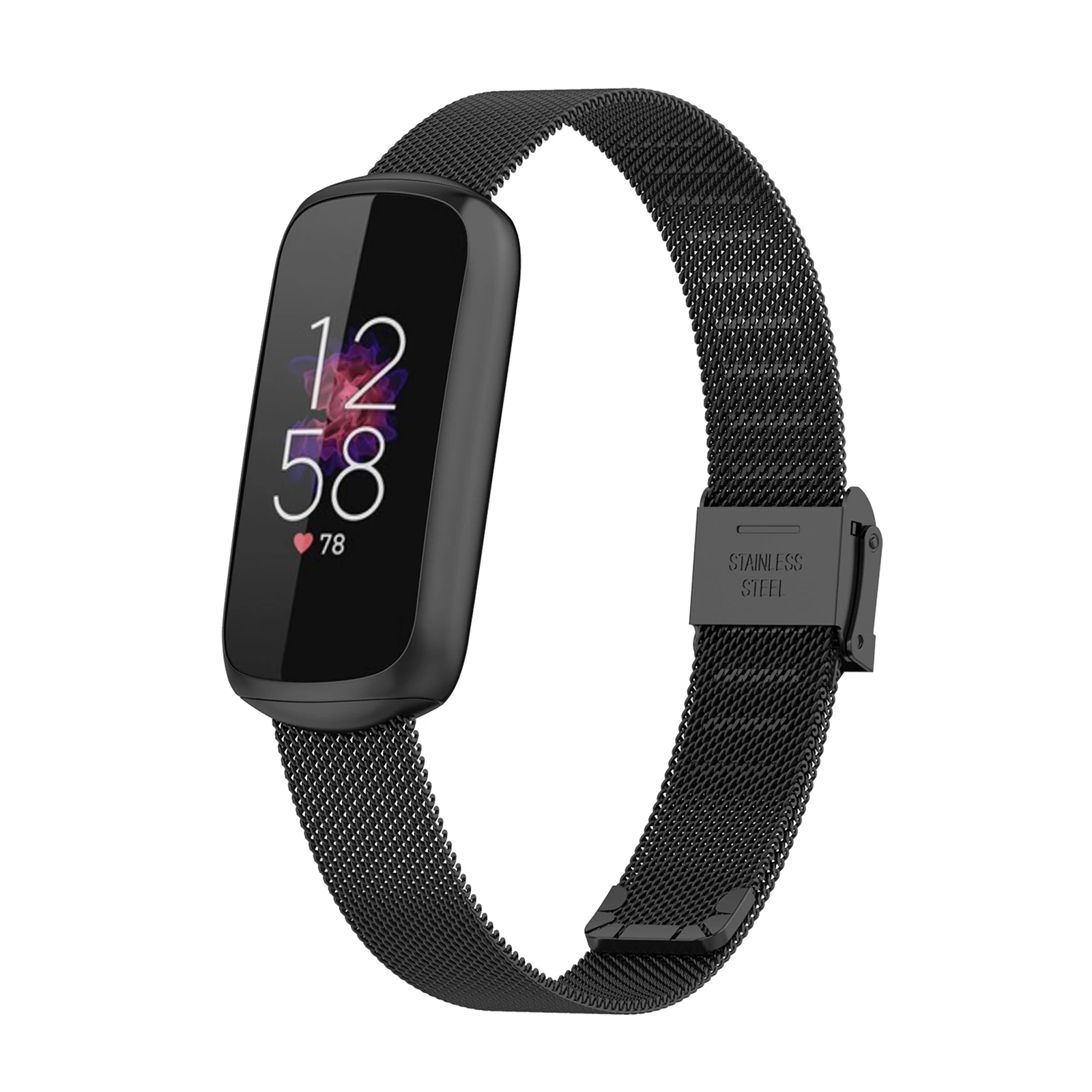 Миланский ремешок для Fitbit Luxe металлический часов браслет из нержавеющей стали