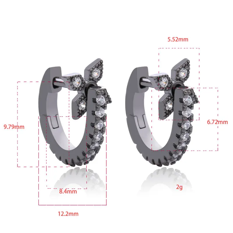 Серьги-кольца Moonmory женские из серебра 925 пробы со съемным кристаллом и фианитом |