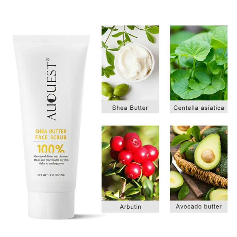 

Shea Butter Face Scrub Cream 100g Whitening Exfoliating Facial Cleanser Moisturizer Dry Skin Peeling Gel Cream