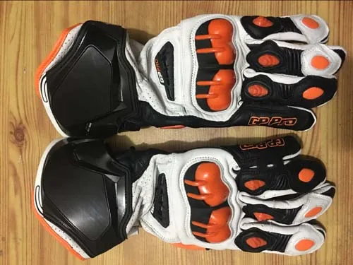 Длинные Мотоциклетные Перчатки из воловьей кожи красные/белые | Автомобили и