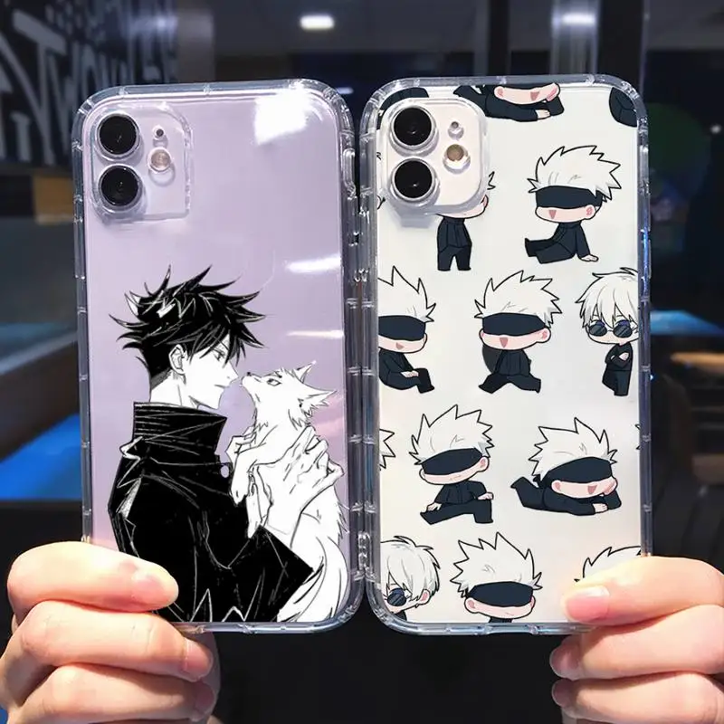 

Jujutsu Kaisen anime cute Phone Case Transparent soft For iphone 13 12 11 8 7 plus mini x xs xr pro max