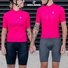 Комплект велосипедной одежды для пар, комплект из Джерси для родителей и детей, розовые рубашки для велоспорта, комплект летнего платья, велосипедные топы, снаряжение, велокостюм