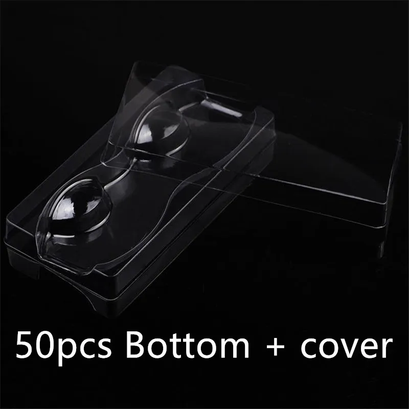 

50pcs/set Professional 25mm Lashes Box Transparent Empty Eyelash Storage Case Container Holder Compartment For Makeup 40#416