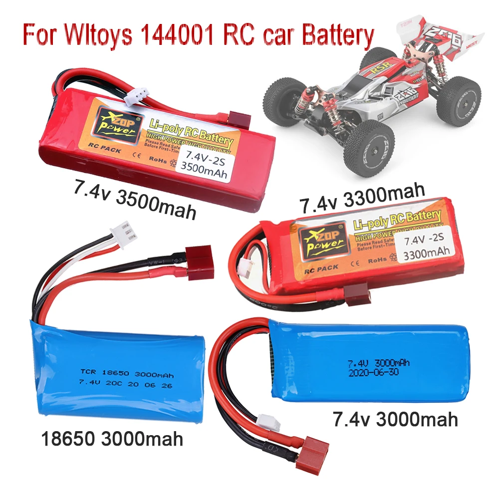 Для Wltoys 144001 автомобиля 2s 7 4 V батарея 1500 мАч/3300 мАч/3500 мАч литий полимерный