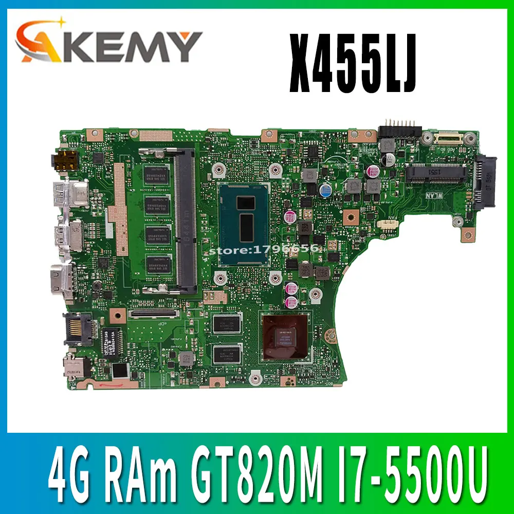 

X455LJ motherboard For ASUS X455L X455LJ X455LB X455LD A455L F455L K455L X454L Laptop mainboard 4G RAm GT820M I7-5500U
