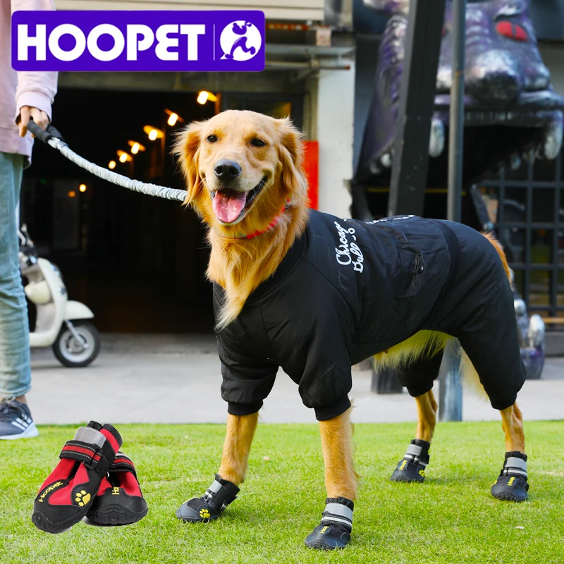 HOOPET Pet обувь зимние супер теплые 4 шт./компл. собака светоотражающие сапоги из
