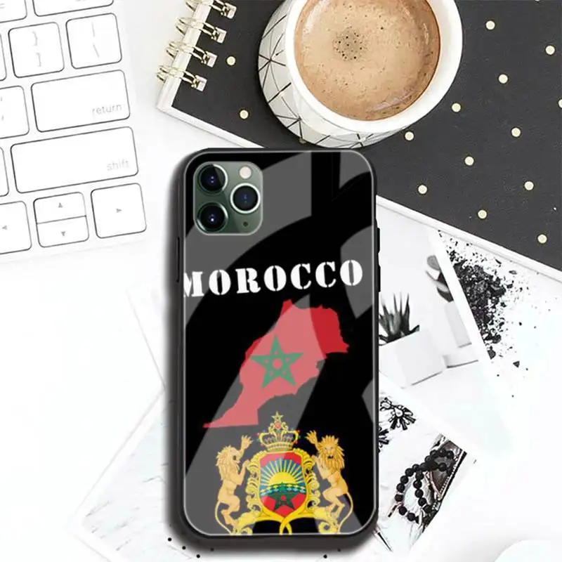 

Morocco Flag Coat Of Arms Symbol Phone Case Phone Case Tempered Glass For Iphone6plus 6S 7 8 X XS XSmax XR 11 12 Pro Max 12mini