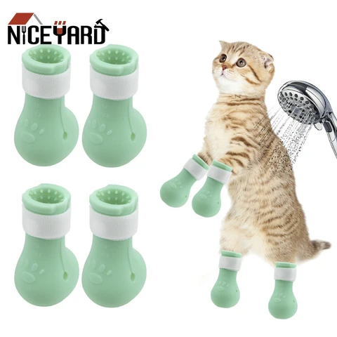 Набор для мытья ног NICEYARD, ботинки для защиты лап кошек от царапин и укусов, защита лап - изображение