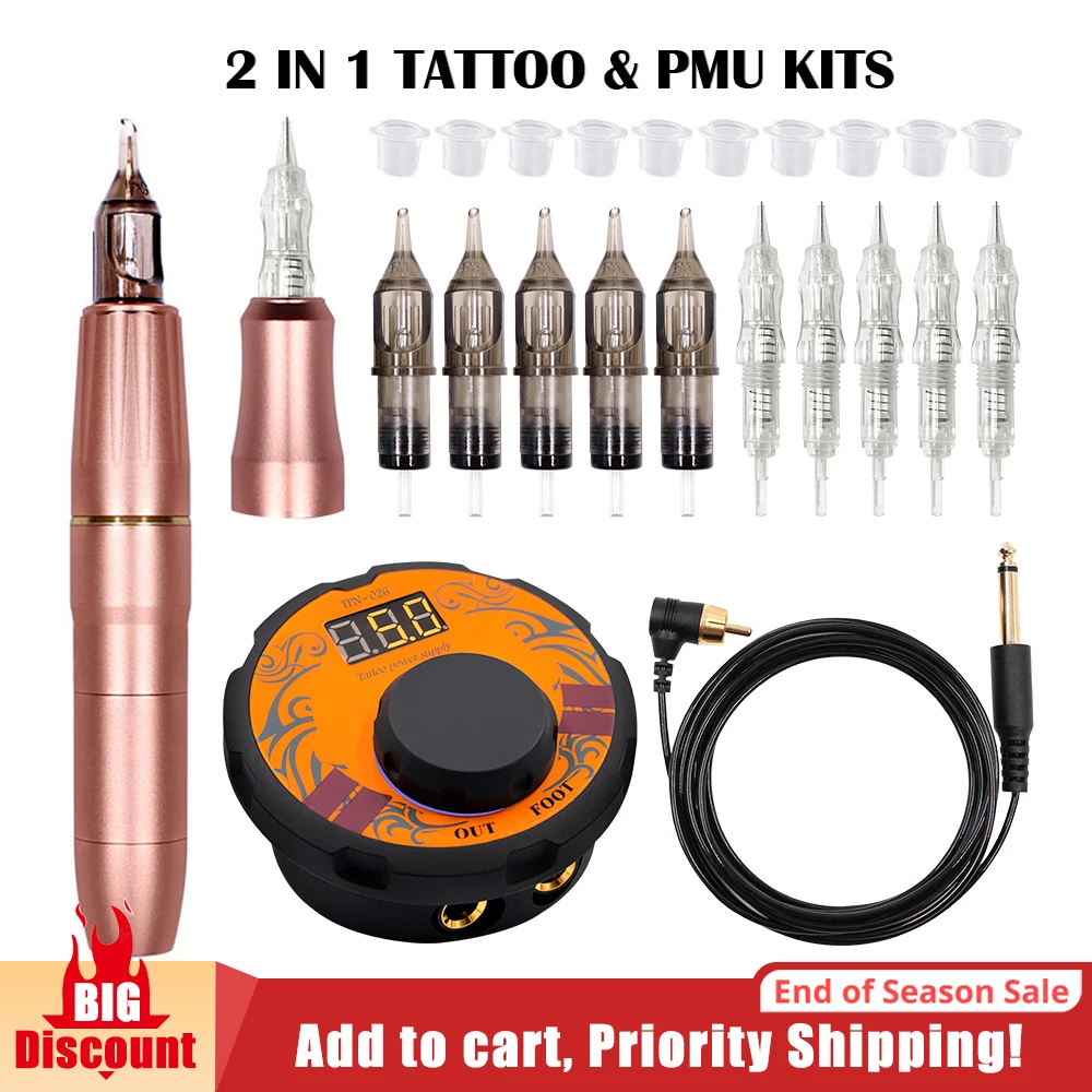 Аппарат для перманентного макияжа BIOMASER 2 головки розовое золото микроблейдинг