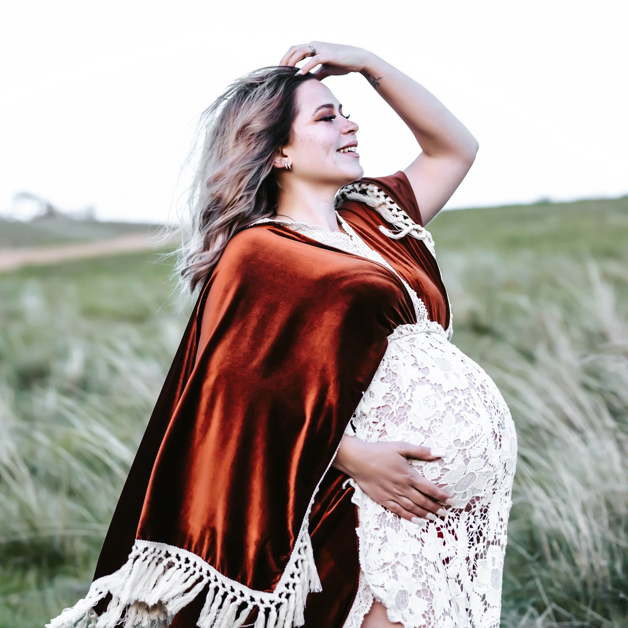 

Женское бархатное платье для беременных Don & Judy, с V-образным вырезом