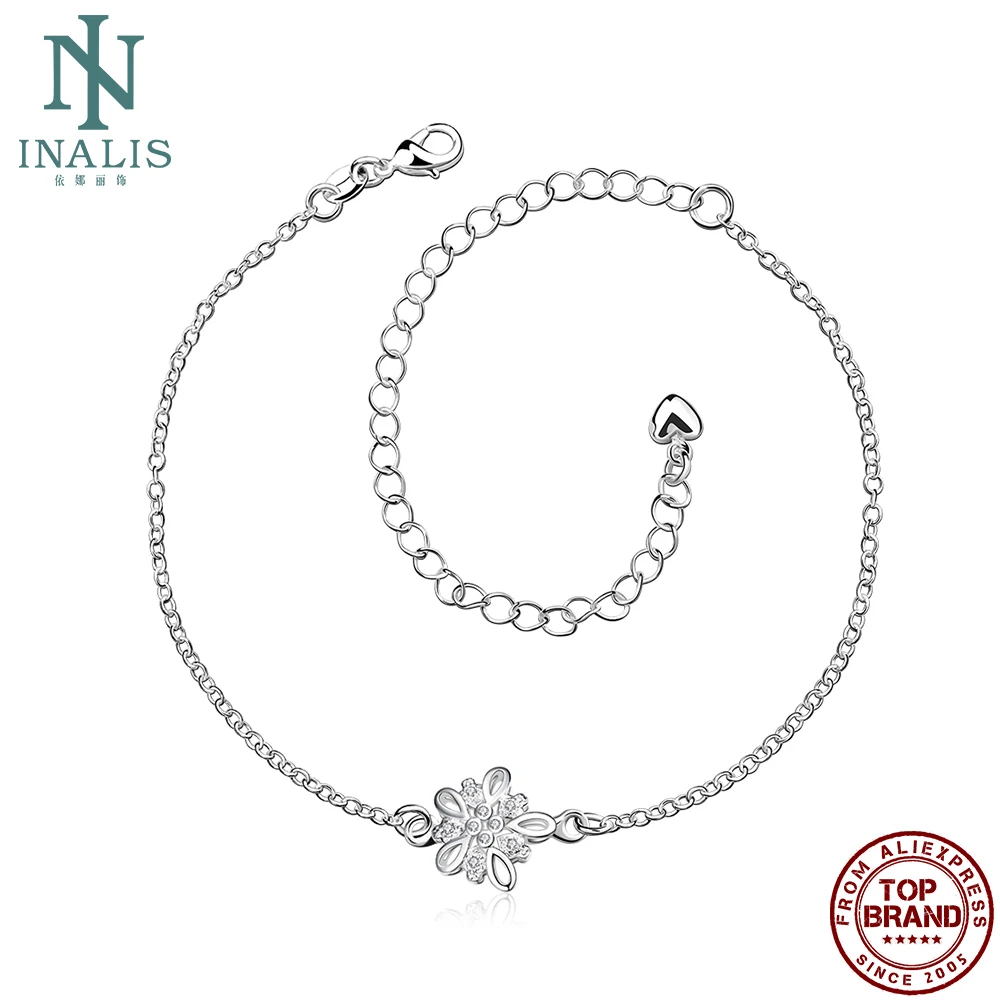 

INALIS Fashion Charm Women Anklets Zircon Pattern Hollow White Clear Cubic Glass Anklet Jewelry Birthday Gift For Girlfriend