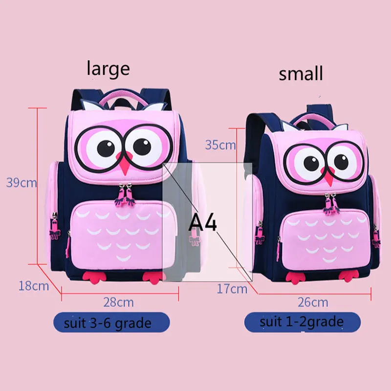 Breathable 3D Owl Printed Kids Schoolbags Girls Cartoon Primary School Backpack Orthopedic Daypack Mochila Infantil Escolares