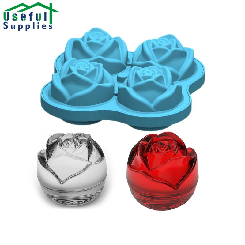 

4/6 Grids Rose Flowers Mold Decoration for Cake Fondant Molds Silicone Molds for Chocolate Baking Kitchen Utensil Accessories