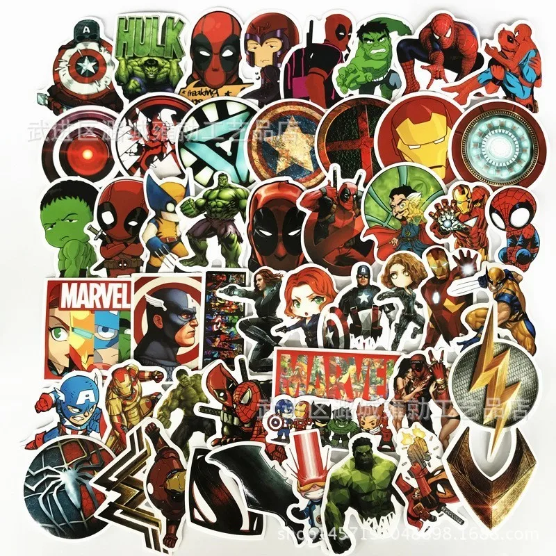 50 шт./компл. Marvel игрушки Мстители завершающей Стикеры s супер герой &quotХалк&quot