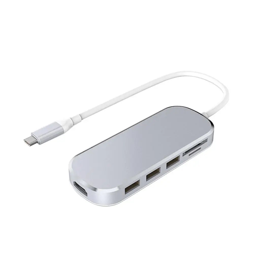 USB C концентратор 7 в 1 адаптер с Мощность доставки 4K HDMI 3 портами (стандарт 0 TF карты