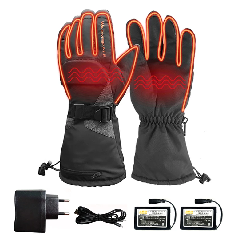 

Electric Heated Gloves With 3600mAh Rechargeable Battery Powered Heat Gloves Waterproof Winter Thermal Warm Gloves For Outdoors