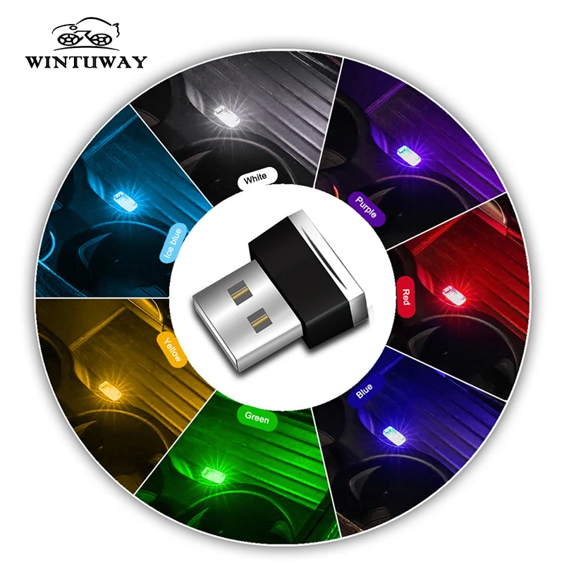 

WINTUWAY мини-светодиод машины светильник Auto интерьсветильник ная лампа, подключи и играй, декоративная лампа, аварисветильник, автомобильные ...
