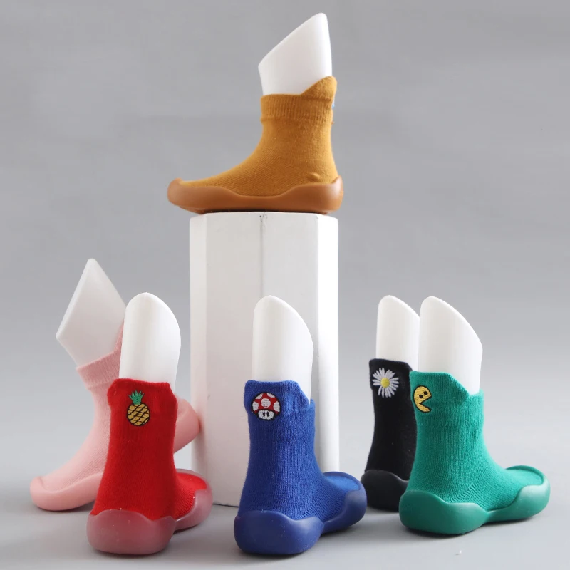 Детские Нескользящие ботинки для новорожденных девочек хлопковые нескользящие