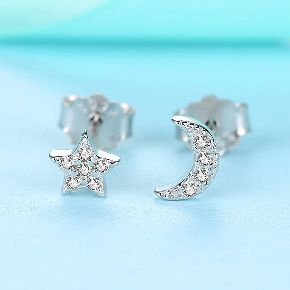 Женские серьги гвоздики из серебра 925 пробы с фианитом|Серьги-гвоздики| |