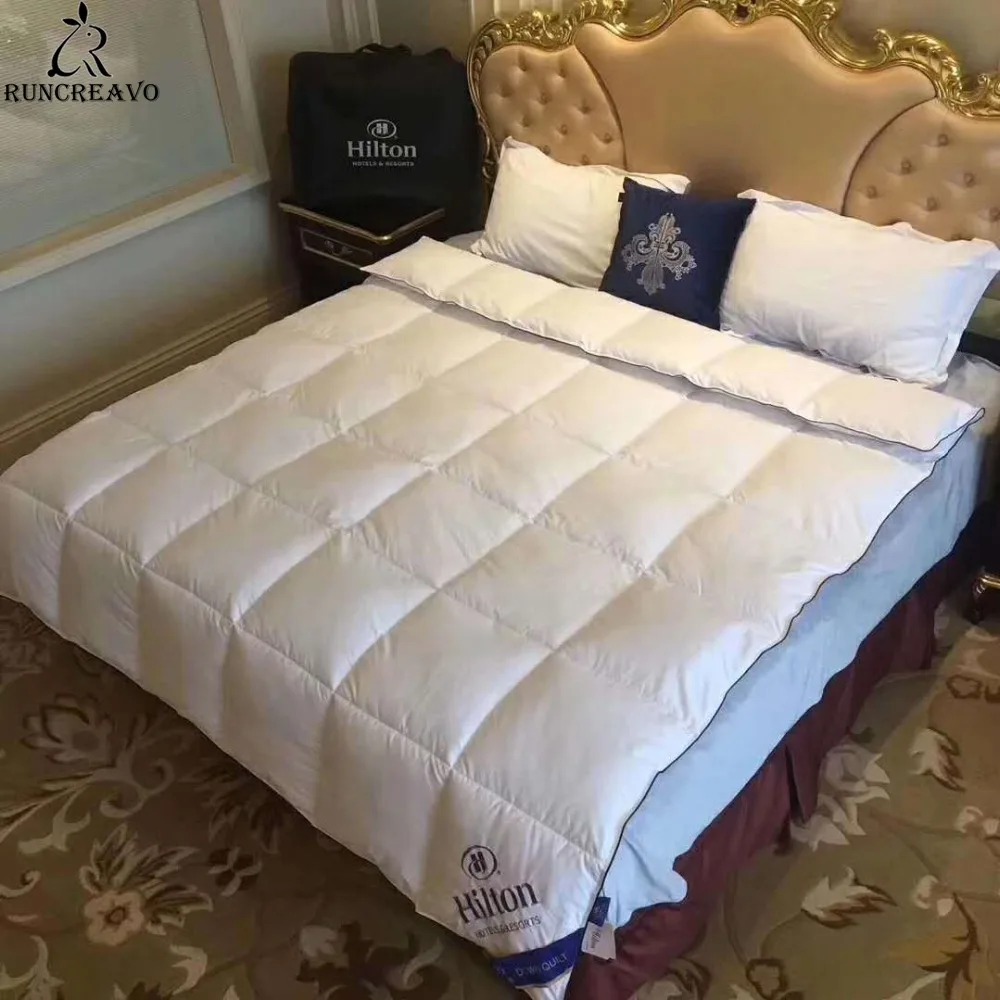 

Luxury Cotton 100% Goose Down Duvet Custom Made Quilted Quilt King Queen Full Size Comforter Winter Thick Blanket Solid Color