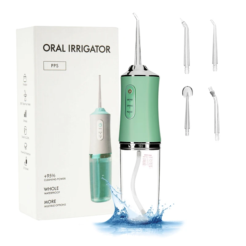 

Waterproof Oral Irrigator Dental Water Jet Waterflosser USB Rechargeable Water Flosser 220ML Water Tank Portable Teeth Cleaner