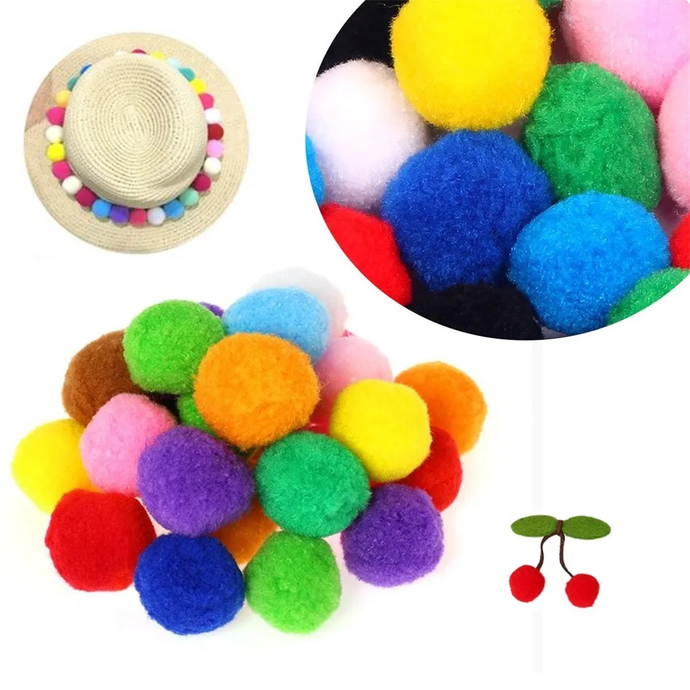 250 Pieces 2cm Big pompom Fluffy Plush cloth Craft DIY Soft pon poms ball furball home decor Sewing Supplies Craf flowers ball