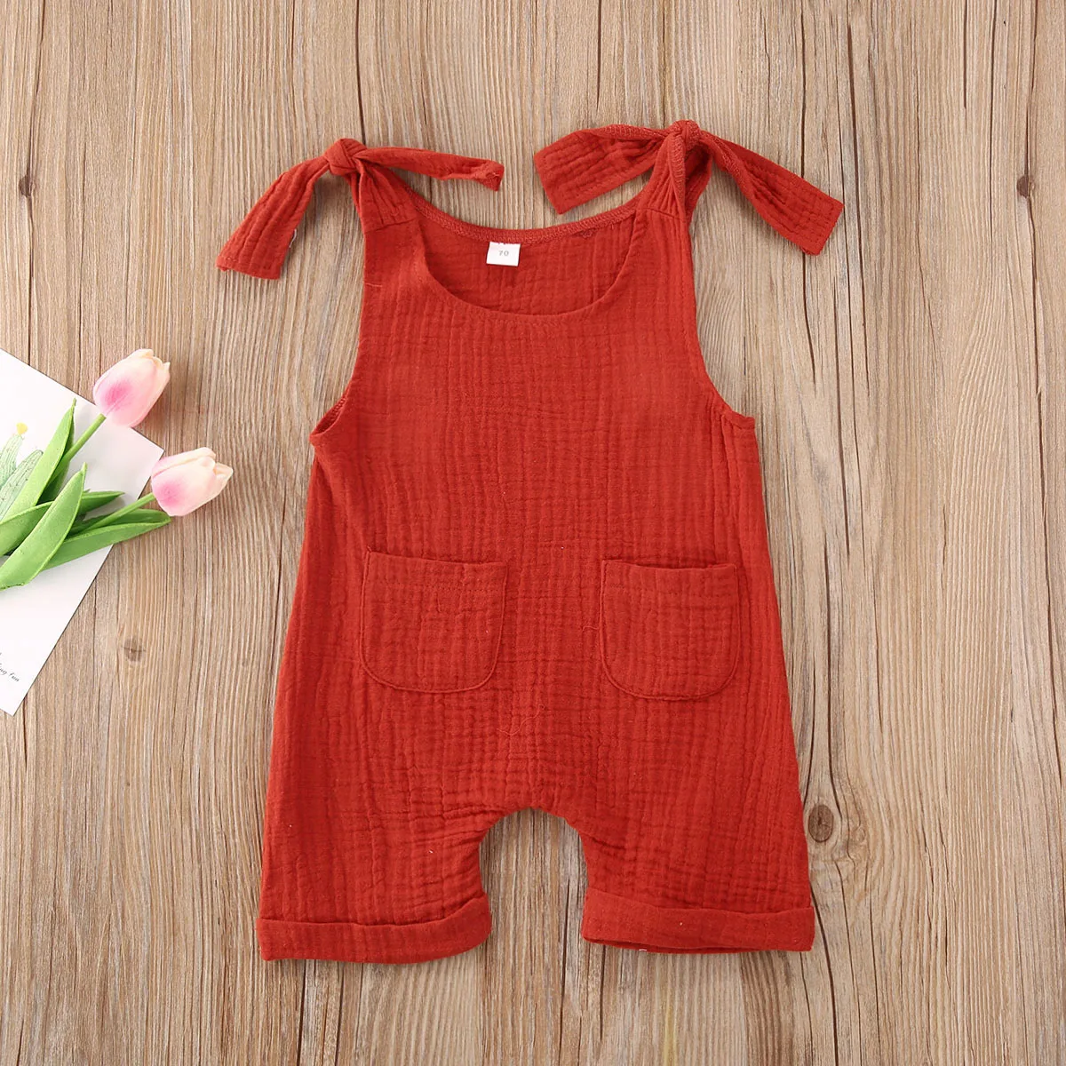 

Baby Boy Girl Solid Cotton Sleeveless Playsuit Romper 0-24M Newborn Infant Toddler Summer Casual Jumpsuit Outfit