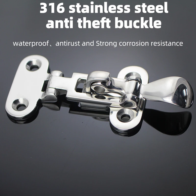 

316 thickened stainless steel lock anti-theft door padlock wooden door clasp lock marine hardware