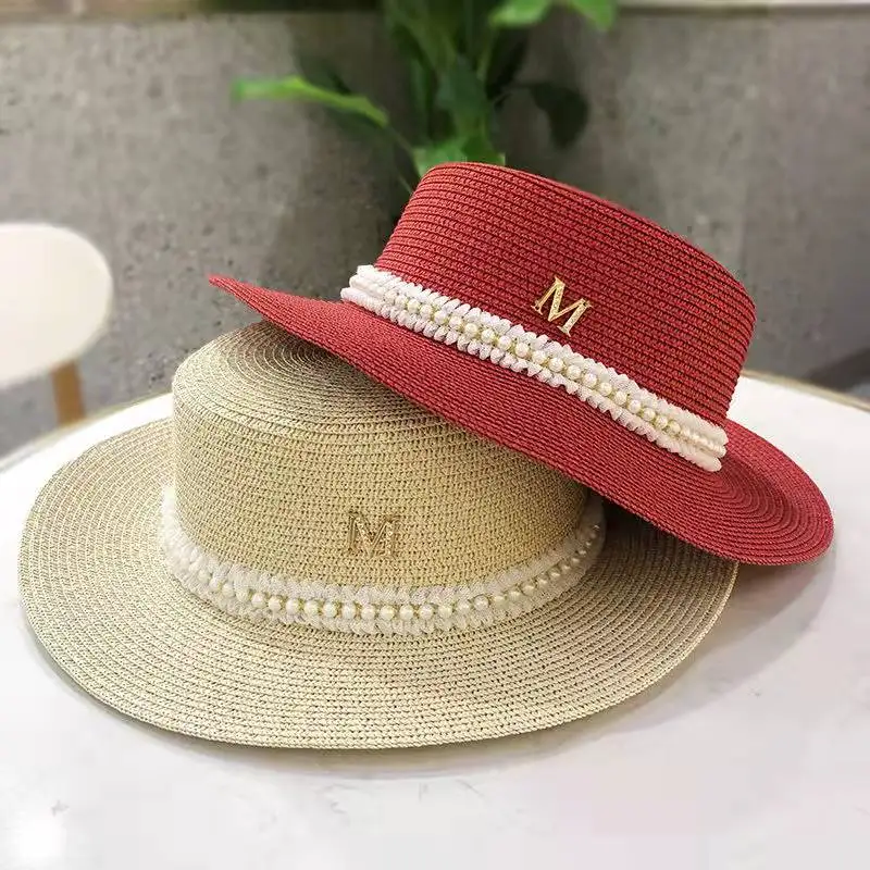 Шляпа Соломенная женская шляпа в французском стиле с Круглым Верхом летняя |