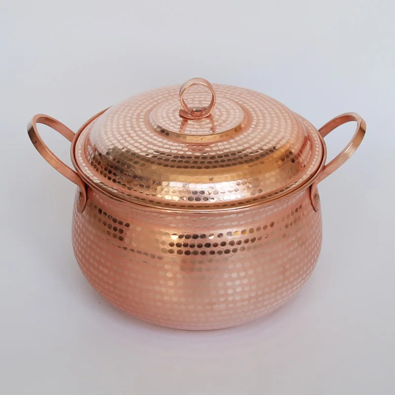 

Pure Copper Pot Stew Steam Soup Purple Deep Casserole Steamer Handmade Soup pot hot pots 18-30cm