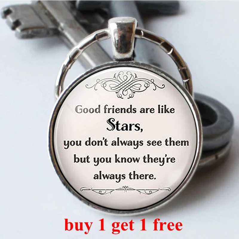 

Good Friends Are Like Stars Friendship Keychain Keyring Best Friend Car Keychain Pendant Key Rings Gifts for Friends 2pcs/ lot