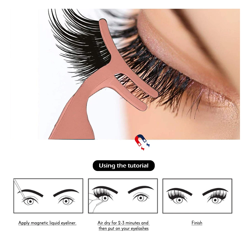 Набор из 5 магнитных ресниц жидкая подводка для глаз и магнитные накладные