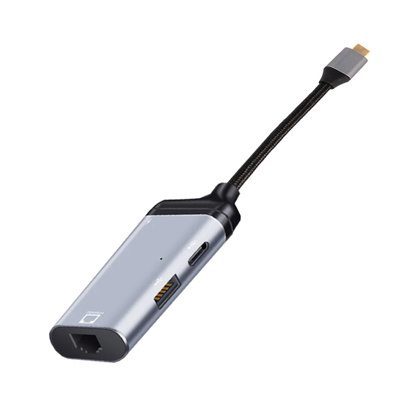 

3 in 1 Type-C to Gigabit Ethernet Rj45 Lan PD Charging USB C Data Port Converter Adapter for TV PC Samsung S20
