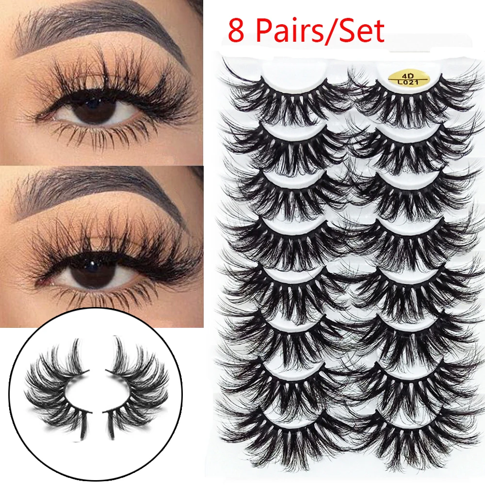 8 пар норки с фокусным расстоянием 25 мм Ложные ресницы драматического Гламурные