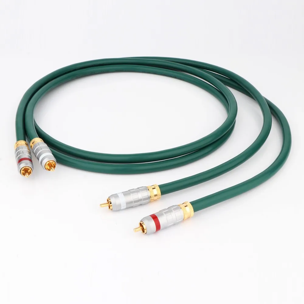 

1 pair Hifi Green Furutech Fa-220 OCC 2rca to 2rca Audio Cable Amplifier Cd dvd Player Speaker CMC-Connector Plug Signal Cable