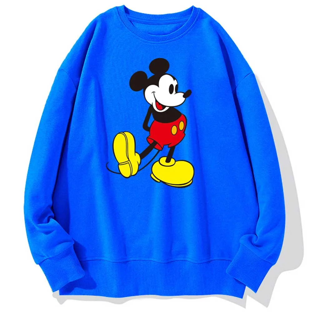 Стильный пуловер с круглым вырезом и принтом Микки Мауса Диснея для пары унисекс