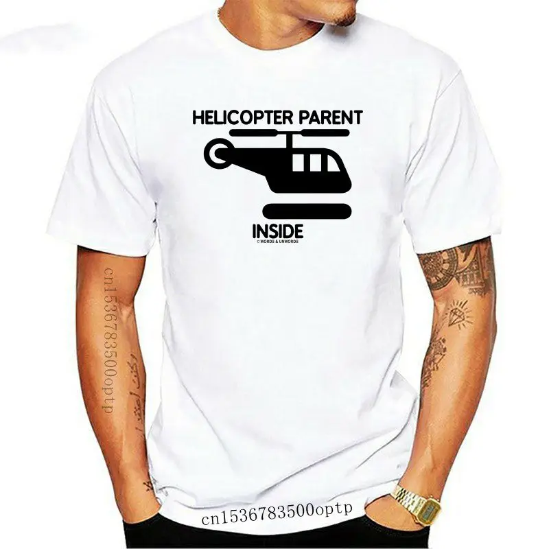 

2020 Мужская футболка с принтом хлопковая футболка с коротким рукавом вертолет родитель внутри (знак) Футболка женская футболка
