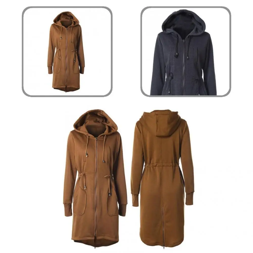

Fashion Loose Zippered Hoody Hooded Sweatshirt 2 Colors Sweat-Absorbent