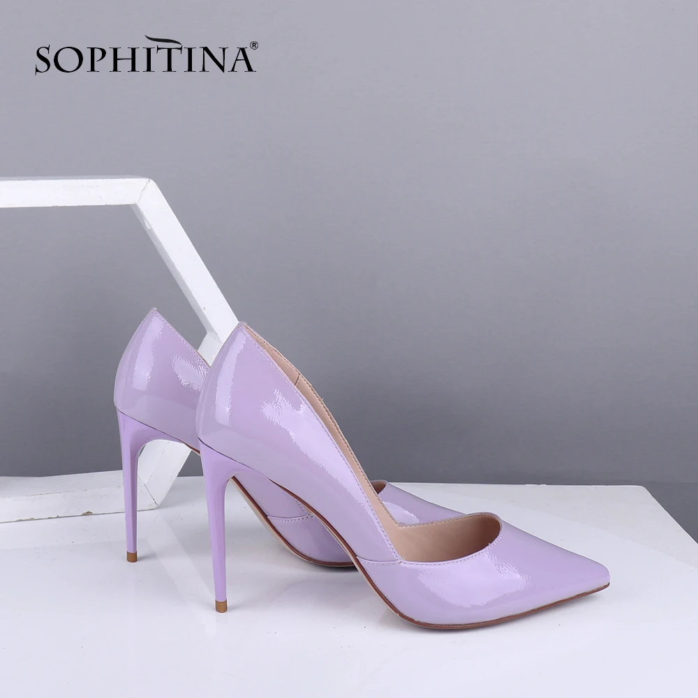 Женские офисные туфли SOPHITINA заостренный носок тонкий каблук высокие однотонные