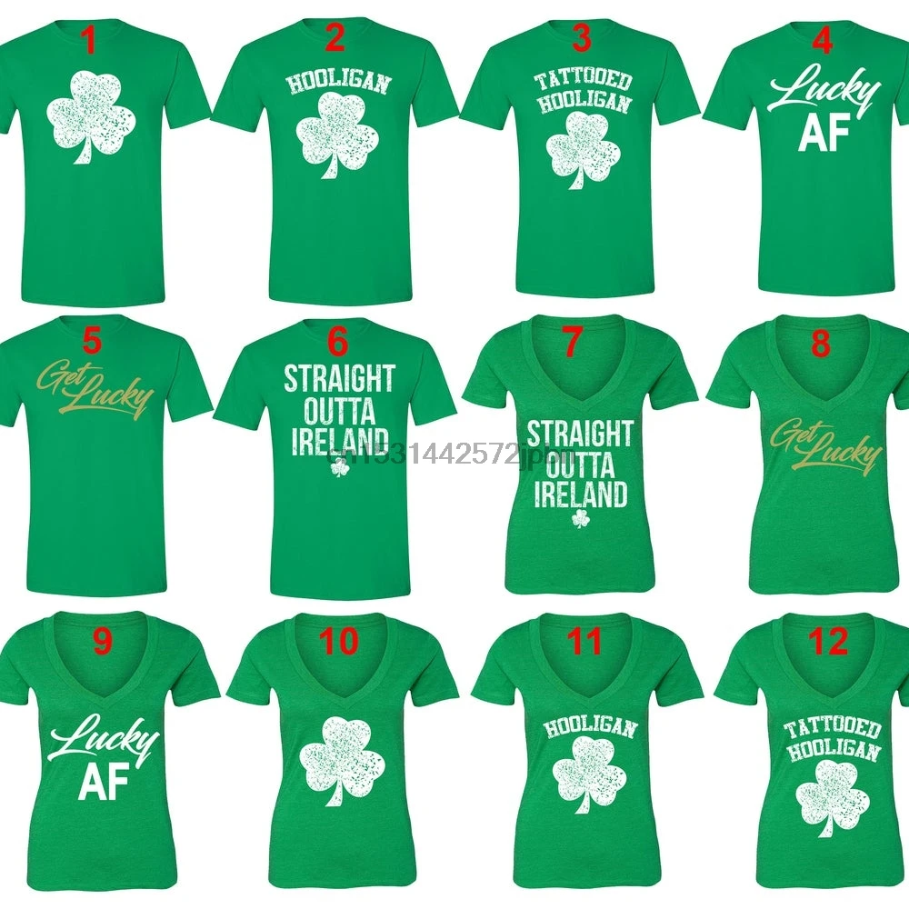 XtraFly одежда день Святого пафокуса пьяная рубашка шамрок клевер Ирландия для
