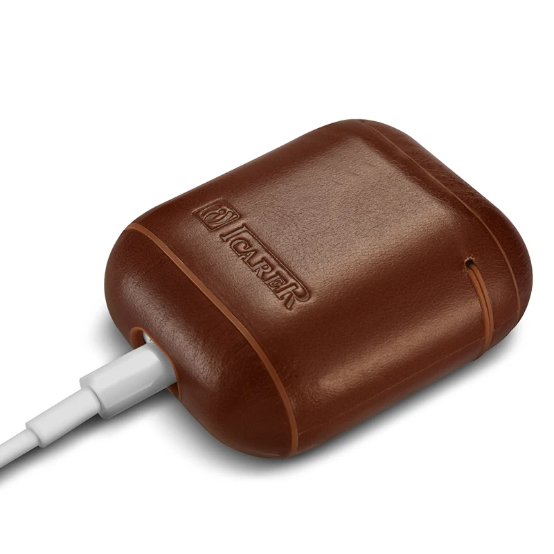 Ретро подлинный кожаный наушник чехол для хранения чехол для Apple airpods iphone bluetooth наушники чехол коробки защитный чехол