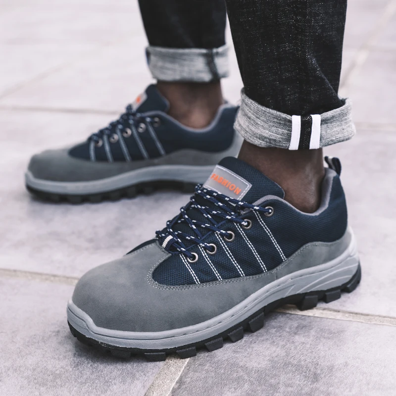 

Man Safety Shoes Steel Cap Safety Boots for Man Work Shoes Man Breathable Safety Boots Anti Puncture Outsole New Design