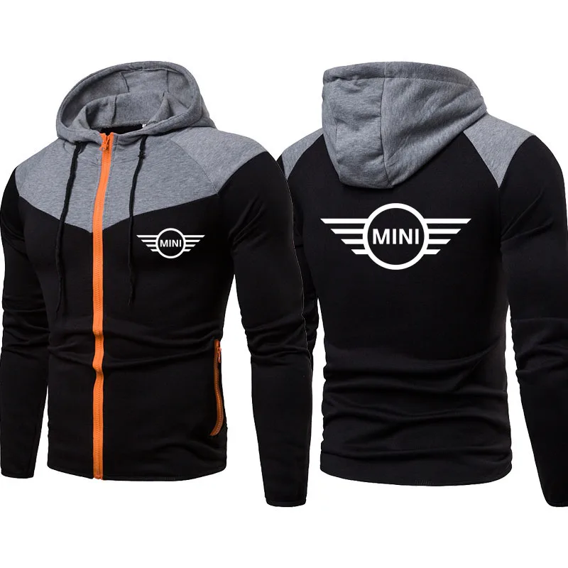 

NEW Fashion casual new Men's jackets top Mini logo print Men's hooded sweatshirt cotton Fleece sports Men's Hooded Jacket