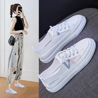 breathable light mouth white shoe female 2021 summer new han edition student flat stiletto sandals t005 ins tide shoes