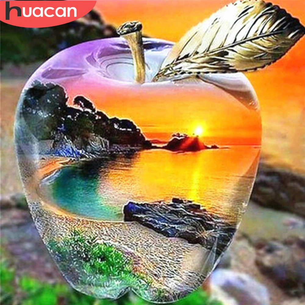 

HUACAN Diamond Painting Full Square/Round Sunset Landscape 5D DIY Diamond Art Embroidery Seaside Mosaic Picture Home Decor