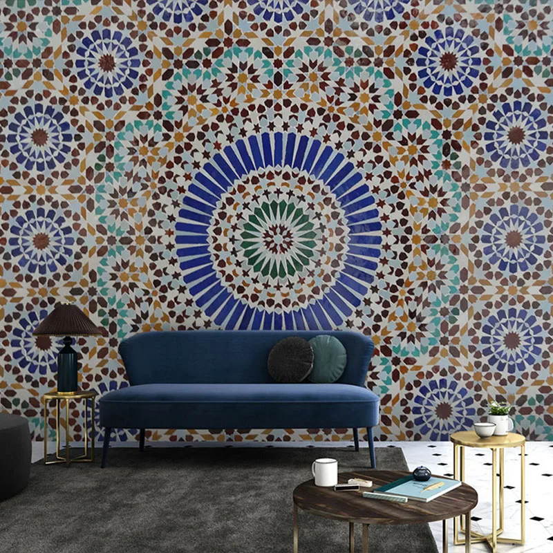 Европейские 3D стерео фарфоровые обои для кафе в ретро-старинном этническом стиле