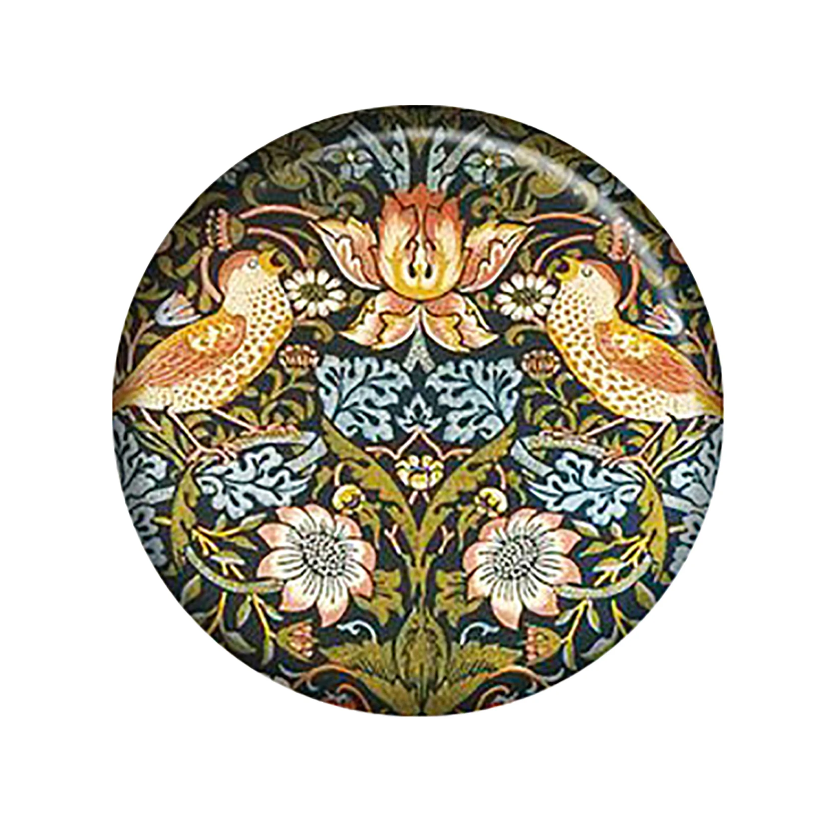 5 шт./лот 25 мм круглый стеклянный кабошон Вильям Моррис клубника вор искусство