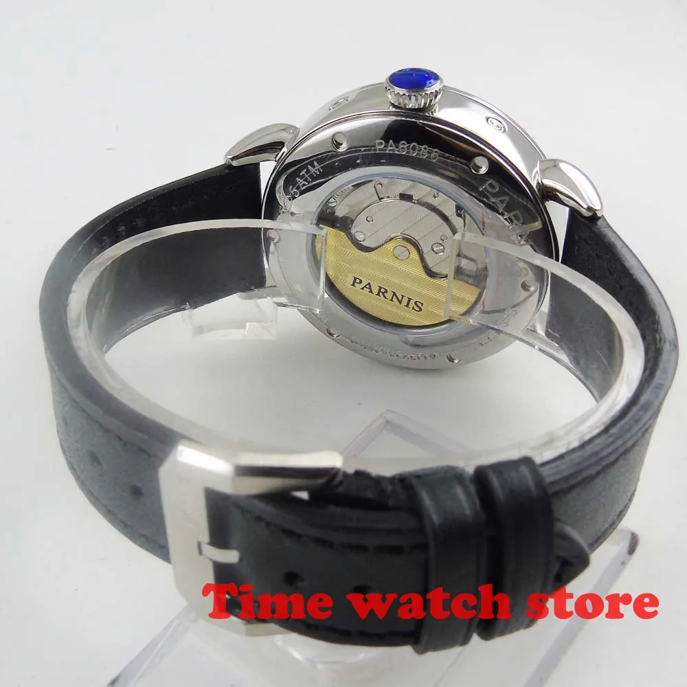 Мужские механические часы Parnis 2019 42 мм GMT автоматические стальные