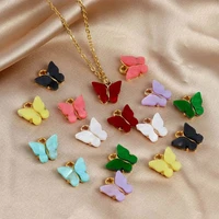 20pcs colorful acrylic butterfly charms pendant for diy necklace bracelet earrings jewelry making crafting 8 colors